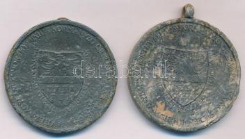 1940. "Erdélyi részek felszabadulásának emlékére" cink emlékérem mellszalag nélkül (2x), e...