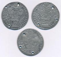 Ausztria 1755PR 20kr Ag "Lotharingiai Ferenc" (6,17g) + Austria 1765GR / B (1767) 20kr Ag ...