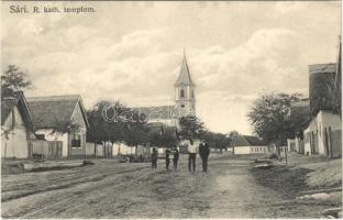 1911 Sári (Dabas), Római katolikus templom, utca. Kohut Adolf kiadása + "SÁRI POSTAI ÜGYN.&quot...