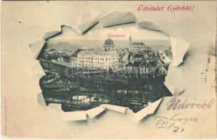 Győr, Újváros, zsinagóga. Art Nouveau, kiadja Nitsmann József