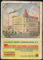 cca 1903 Horváth Miksa Szőnyegipar R.T. Magyar Vacuum Cleaner, füzet