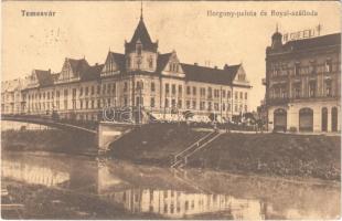 1917 Temesvár, Timisoara; Horgony palota és Royal szálloda, kávéház, híd. Moravetz Testvérek kiadása / palace, café, hotel, bridge (EK)