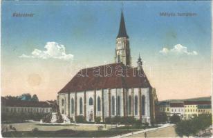 1918 Kolozsvár, Cluj; Mátyás templom / church, square (EB)