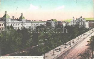 1912 Kolozsvár, Cluj; Nemzeti Színház a Hunyadi térrel. Lepage Lajos kiadása / National Theatre, street view (EB)