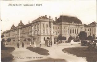 Kolozsvár, Cluj; Palatul de Justitie / Igazságügyi palota, automobil / Palace of Justice, automobile + 1940 Kolozsvár visszatért So. Stpl.