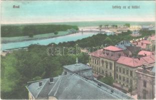 1911 Arad, látkép az új híddal. Ingusz J. és fia kiadása / general view with the new bridge