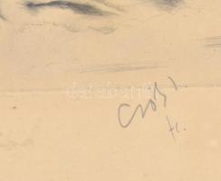 Csók István (1865-1961) - Prihoda István (1891-1956): Báthory Erzsébet. Rézkarc, papír, részben szín...