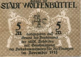 Német Birodalom/Weimari Köztársaság/Wolfenbüttel 1923.11. 5M, 10M hivatalos érvénytelenítéssel T:II,...