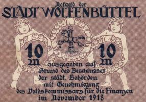 Német Birodalom/Weimari Köztársaság/Wolfenbüttel 1923.11. 5M, 10M hivatalos érvénytelenítéssel T:II,...