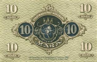 Német Birodalom/Császárság/Würzburg 1918.10.8. 5M, 10M (2x) gyári gyűrődésekkel T:I,I-