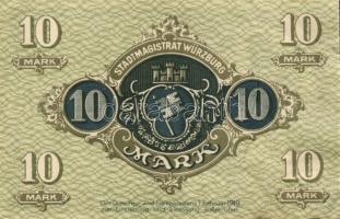 Német Birodalom/Császárság/Würzburg 1918.10.8. 5M, 10M (2x) gyári gyűrődésekkel T:I,I-