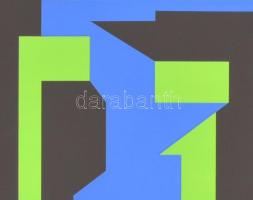 Victor Vasarely (1908-1997): Kompozíció. Szitanyomat, papír, jelzett és számozott (77/90). Vasarely ...