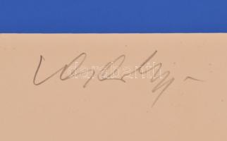 Victor Vasarely (1908-1997): Kompozíció. Szitanyomat, papír, jelzett és számozott (77/90). Vasarely ...