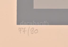 Victor Vasarely (1908-1997): Fekete-szürke kompozíció. Szitanyomat, papír, jelzett és számozott (77/...