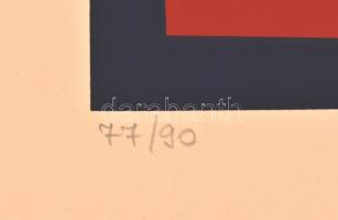 Victor Vasarely (1908-1997): Kompozíció rózsaszínben. Szitanyomat, papír, jelzett és számozott (77/9...