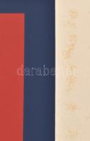 Victor Vasarely (1908-1997): Kompozíció rózsaszínben. Szitanyomat, papír, jelzett és számozott (77/9...