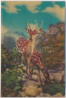 1 db MODERN dimenziós 3D képeslap (szarvas) / 1 modern dimensional 3D postcard (deer)