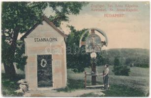 1908 Budapest XII. Zugliget, Szt. Anna kápolna (ázott sarok / wet corner)