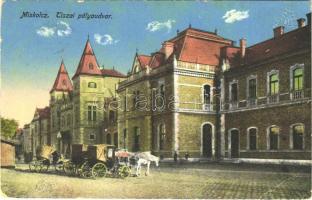 1915 Miskolc, Tiszai pályaudvar, lovashintók (EK)