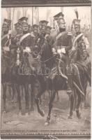 Lanciers rouges de la garde (1812) Salon 1911. / French military art postcard, Red Lancers of the Imperial Guard, light cavalry s: A. Lalauze