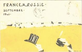 France & Russie. Septembre 1901 / Franco-Russian Alliance, art postcard (fl)