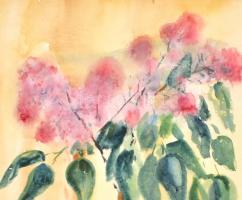 Barkóczi Gyula (1912-2016): Virágcsendélet. Akvarell, papír, jelzett és datált, paszpartuban, 48×32,...