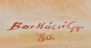 Barkóczi Gyula (1912-2016): Virágcsendélet. Akvarell, papír, jelzett és datált, paszpartuban, 48×32,...