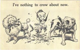 Ive nothing to crow about now Wilhelm II mocking Anti-German propaganda art postcard. War Cartoons Series. No. 5044.