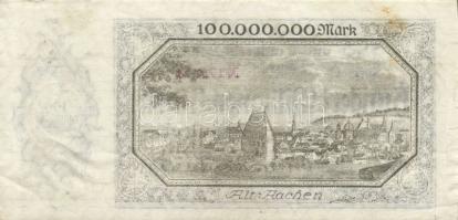 Német Birodalom/Weimari Köztársaság/Aachen 1923.7.20. 100.000.000M T:II