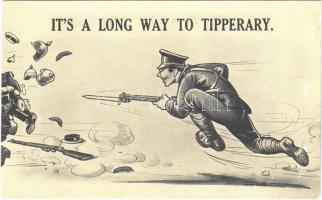 Its a long way to Tipperary Anti-German military propaganda art postcard. War Cartoons Series. No. 5039.