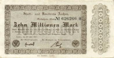Német Birodalom/Weimari Köztársaság/Aachen 1923.7.20. 10.000.000M T:II