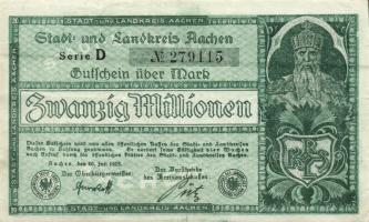 Német Birodalom/Weimari Köztársaság/Aachen 1923.7.20. 20.000.000M T:II