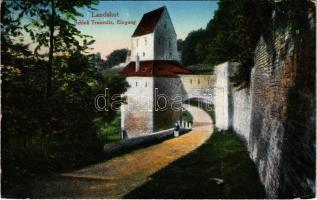 1918 Landshut, Schloss Trausnitz, Eingang / castle gate, entrance, litho (EK)