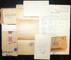 cca 1910-1950 10 db okmánybélyeges irat