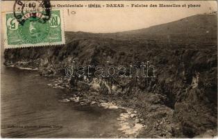 1913 Dakar, Falaise des Mamelles et phare / cliff, lighthouse, TCV card (EK)