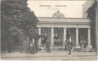 1915 Chernivtsi, Czernowitz, Cernauti, Csernyivci; Hauptwache / WWI Austro-Hungarian K.u.K. military, main guardhouse with guards. Verlag David Gross (EK)