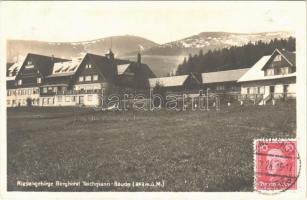 1928 Karpacz, Krummhübel; Riesengebirge Berghotel Teichmann-Baude / tourist hotel in the Karkonosze (Krkonose) mountains. TCV card (EK)
