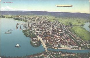 Konstanz, general view with airship