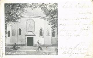 1898 Máriavölgy, Marienthal, Marianka, Mariatál (Pozsony, Pressburg, Bratislava); Szentkút. M. Freistadt kiadása / Heiliger Brunnen / chapel (EB)