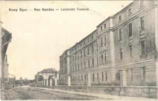1916 Nowy Sacz, Nowego Sacza, Neu Sandez, Újszandec; Kasarnia Landwerów. Nakladem N. Wachner / Landwehr Kaserne / K.u.K. military infantry barracks (EK)
