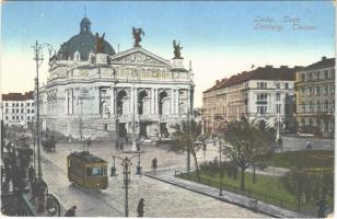 Lviv, Lwów, Lemberg; Teatr / Theater / theatre, tram (EK)