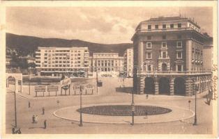 1936 Trieste, Trieszt, Trst; Palazzo Giustizia da Piazza Oberdan / Palace of Justice, square, advertisements (fl)