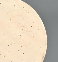 Asztalközép levél erezetű dekorral, mázas kerámia, BB jelzéssel, hibátlan, m: 37 cm, d. 37x28 cm