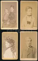 cca 1875-1900 Keményhátú fotók pozsonyi műtermekből, 4 db (Fink, Faust, Schnitzel), 10,5×6,5 cm