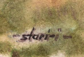 Sostarics Lajos (1896-1968): Budapest, Római-fürdő, 1966. Akvarell, papír, vékony kartonra kasírozva...