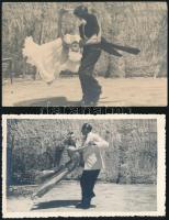 Páros tánc, táncművészek, 4 db fotó, 8,5×13,5 cm