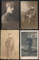 cca 1900-1930 Katonaportrék, csoportkép, 6 db fotó, 9×13 cm