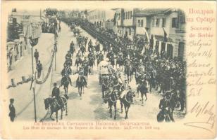 1900 Les fetes du mariage de Sa Majeste de Roi de Serbie / The marriage ceremony of Alexander I, King of Serbia and Queen Draga (wet corner)