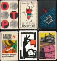 1961-1970 10 db reklámos kártyanaptár (Globus, Takarékbetétkönyv, OTP, stb.)
