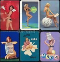 1967-1983 Csajos TOTÓ-LOTTÓ kártyanaptárak, 14 db